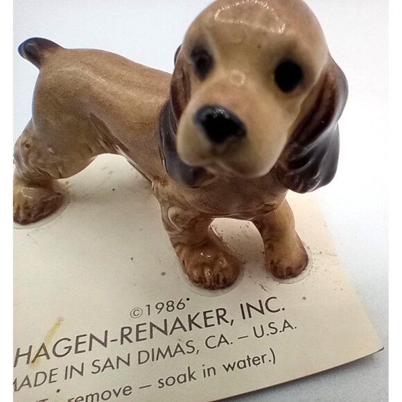 Cocker Spaniel Puppy Hagen Renaker Vintage 1986 2 Inch Bone China Miniature Dog - Picture 10 of 11
